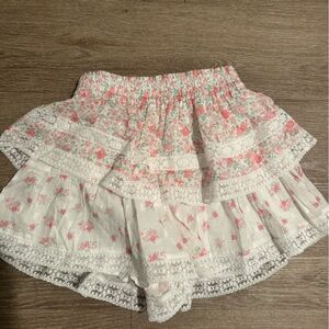 Floral Lace Trimmed Skort